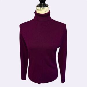 Chico's Purple Ribbed Turtleneck Sweater Size 1 | Medium M Long Sleeve